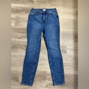 •H&M Slim High Dark Denim Blue Jeans